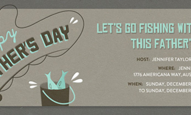 Free Father'S Day Online Invitations Evite Within Fishing Gift Certificate Editable Templates
