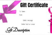 Free Gift Certificate Template 50 Designs Customize Throughout Birthday Gift Certificate Template Free 7 Ideas