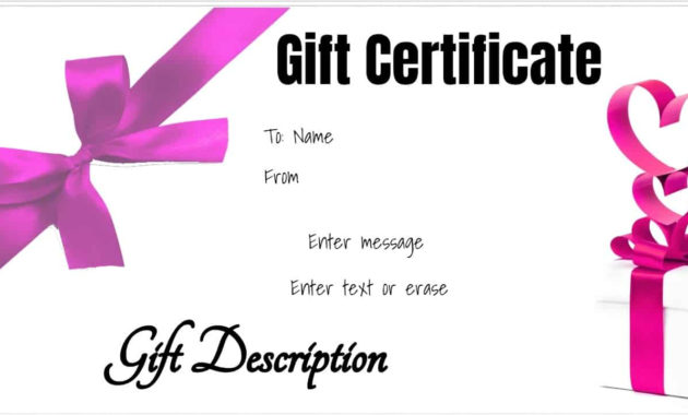 Free Gift Certificate Template 50 Designs Customize Throughout Birthday Gift Certificate Template Free 7 Ideas