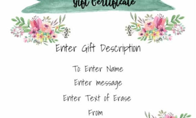 Free Gift Certificate Template 50 Designs Customize With Regard To Best Free Editable Wedding Gift Certificate Template