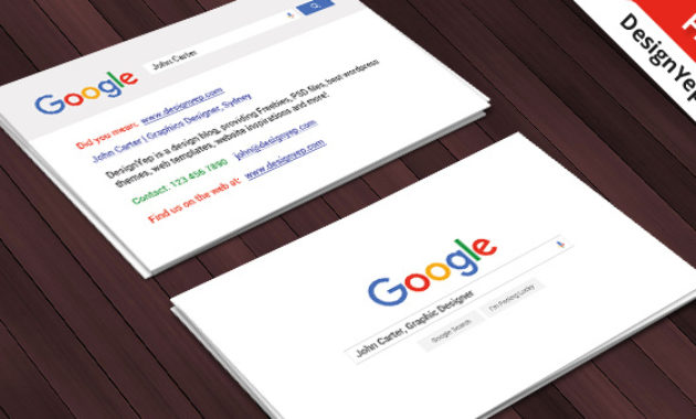 Free Google Interface Business Card Psd Template Designyep With Business Card Template For Google Docs