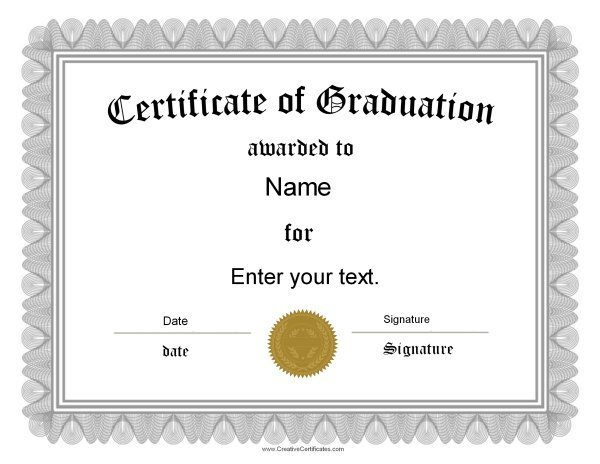Free Graduation Certificate Templates Customize Online In Graduation Gift Certificate Template Free