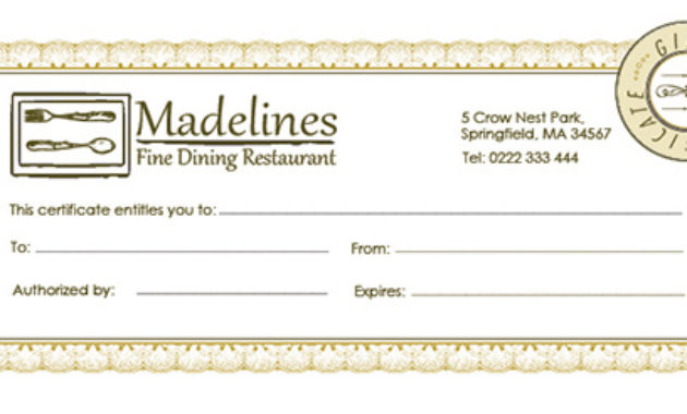 Free Holiday Gift Certificate Templates In Photoshop And In Restaurant Gift Certificate Template 2018 Best Designs