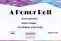 Free Honor Roll Certificate Templates Customize Online In Best Certificate Of Honor Roll Free Templates