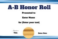 Free Honor Roll Certificate Templates Customize Online Inside Certificate Of Honor Roll Free Templates