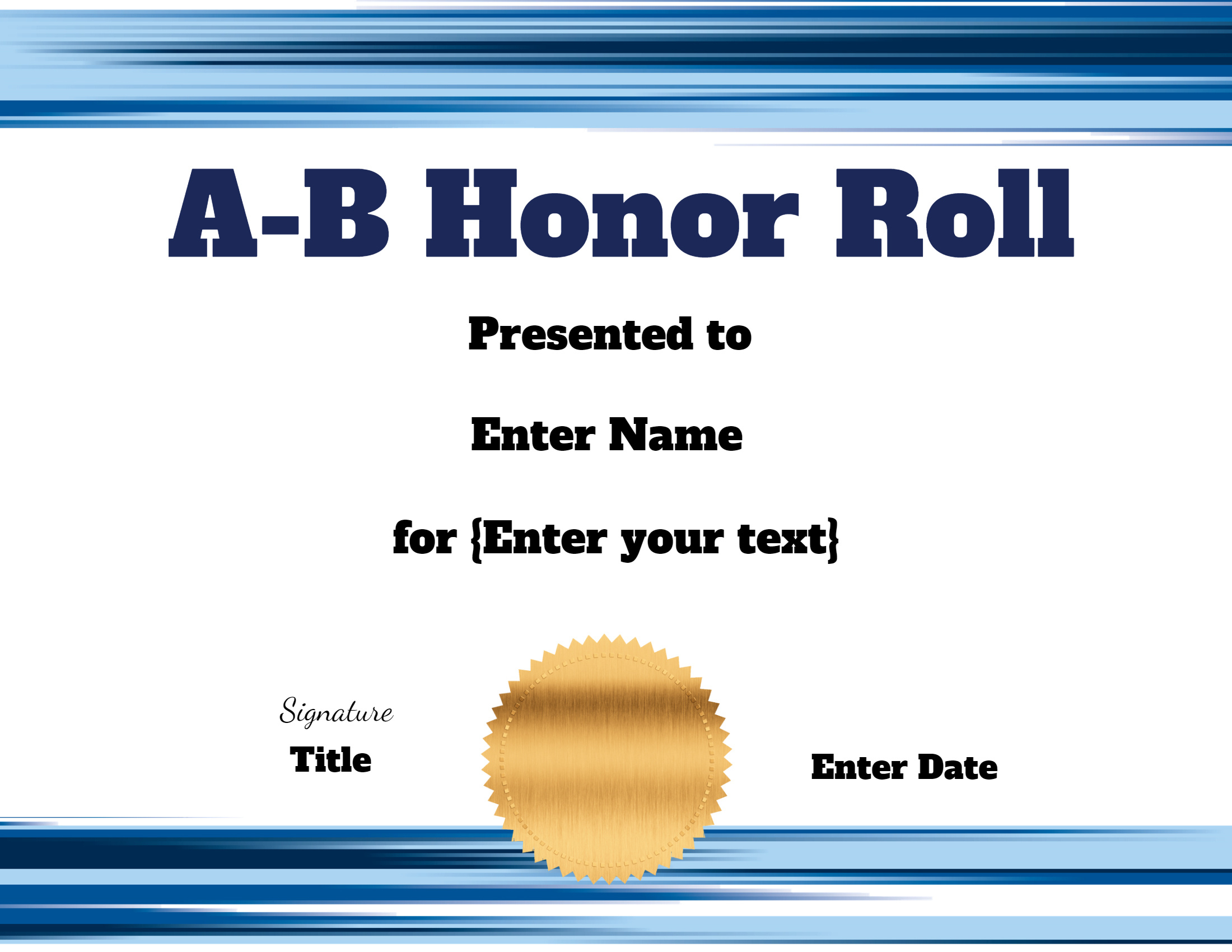 Free Honor Roll Certificate Templates Customize Online Inside Certificate Of Honor Roll Free Templates