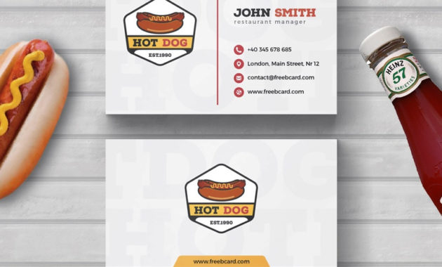 Free Hotdog Fast Food Business Card Template Download Pertaining To Food Business Cards Templates Free