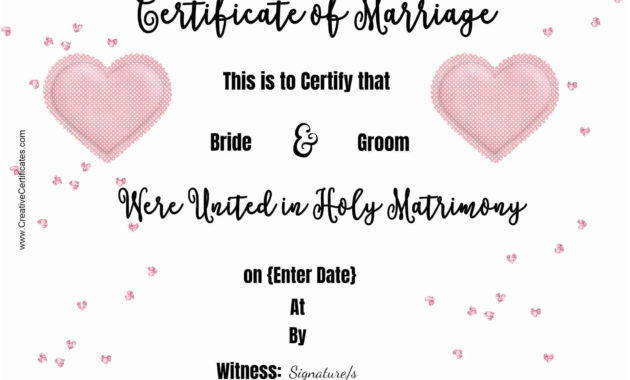 Free Marriage Certificate Template Customize Online Then Regarding Printable Certificate Of Marriage Template