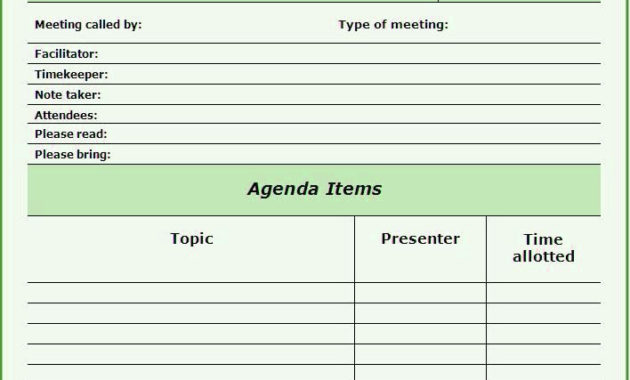 Free Meeting Agenda Template Word Excelonist Within Agendas For Meetings Templates Free