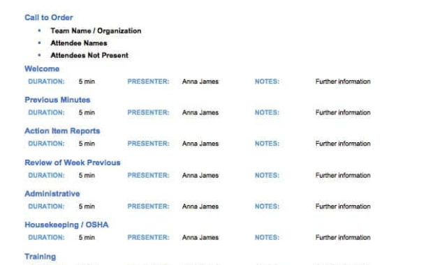 Free Meeting Agenda Templates Smartsheet Within Best Template For Business Meeting Agenda