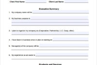 Free Ms Word One Page Business Plan Template Inside One Page Business Plan Template Word