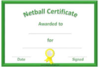 Free Netball Certificates For Amazing Netball Certificate