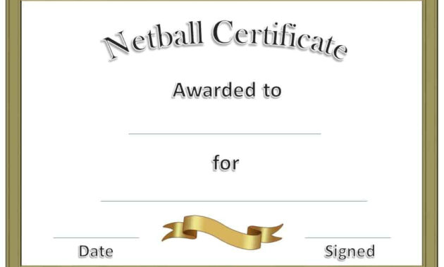 Free Netball Certificates Throughout Best Membership Certificate Template Free 20 New Designs