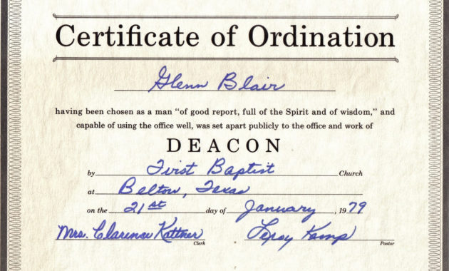 Free Ordination Certificate Template Sample Business Intended For Quality Ordination Certificate Template