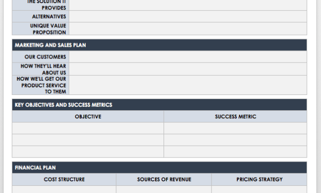 Free Pdf Business Plan Templates Smartsheet Regarding 1 Page Business Plan Templates Free