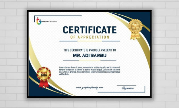 Free Photoshop Modern Certificate Design Graphicsfamily Within Amazing Design A Certificate Template