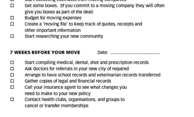 Free Printable 35 Free Moving Checklist Templates Word In Moving Company Business Plan Template