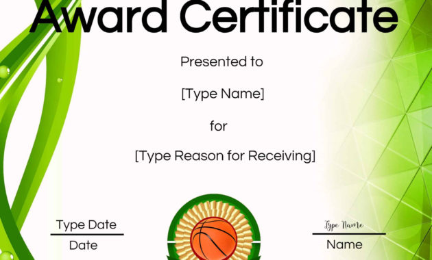 Free Printable Basketball Certificates Edit Online And Inside Awesome Basketball Participation Certificate Template