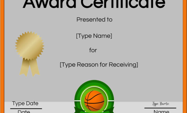 Free Printable Basketball Certificates Edit Online And Pertaining To Basketball Certificate Templates