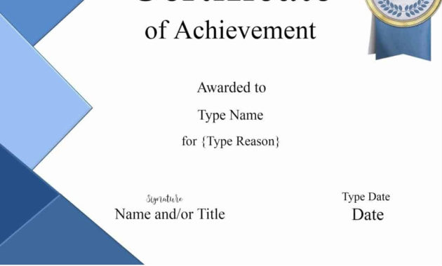 Free Printable Certificate Of Achievement Customize Online Throughout Free Printable Certificate Of Achievement Template