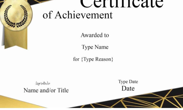 Free Printable Certificate Of Achievement Customize Online Throughout Quality Free Printable Certificate Of Achievement Template