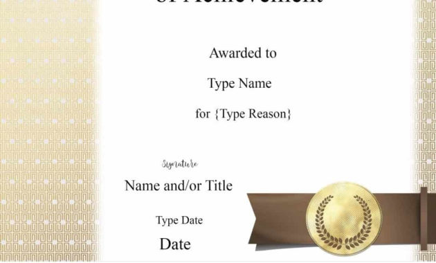 Free Printable Certificate Of Achievement Customize Online Within Quality Certificate Of Attainment Template