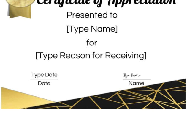 Free Printable Certificate Of Appreciation Template For Amazing Certificate Of Appreciation Template Free Printable