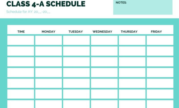 Free Printable Class Schedule Templates To Customize Canva With Regard To Free Middle School Agenda Template