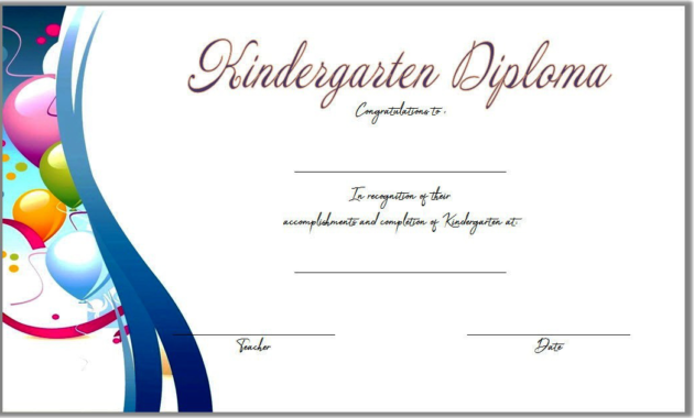 Free Printable Kindergarten Diploma Certificate 3 Op With Regard To 10 Kindergarten Graduation Certificates To Print Free
