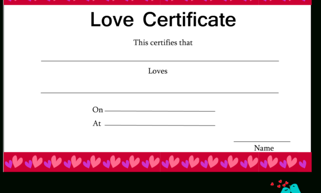Free Printable Love Certificates For Free Printable Best Wife Certificate 7 Designs