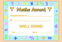 Free Printable Maths Certificate Teacher Made Intended For Awesome Physical Fitness Certificate Template 7 Ideas