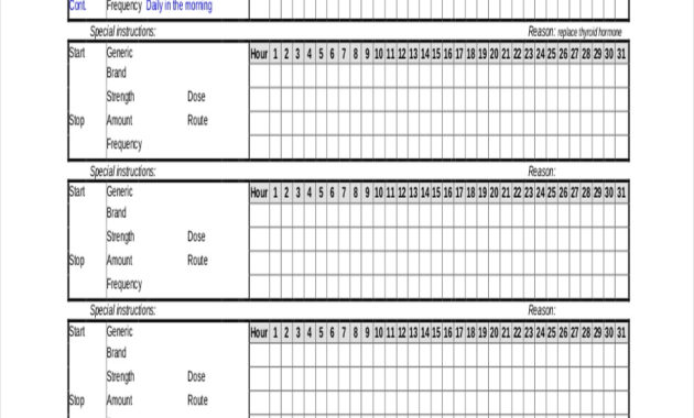 Free Printable Medication Administration Record That Are Throughout Medication Inventory Log Template