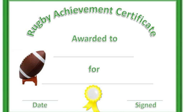 Free Printable Rugby Award Certificate In Running Certificate Templates 10 Fun Sports Designs