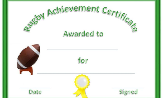 Free Printable Rugby Award Certificate Inside Most Improved Player Certificate Template