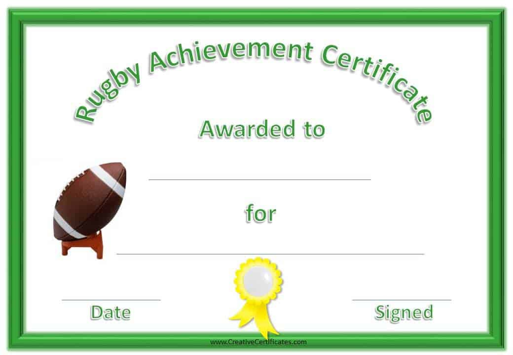 Free Printable Rugby Award Certificate Within Best Coach Certificate Template