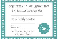 Free Printable Stuffed Animal Adoption Certificate Free Regarding Stuffed Animal Birth Certificate