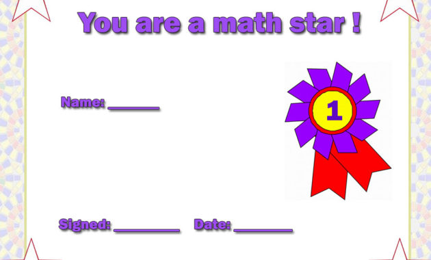 Free Printable Winter Awards Free Printable Certificate Within Math Achievement Certificate Printable