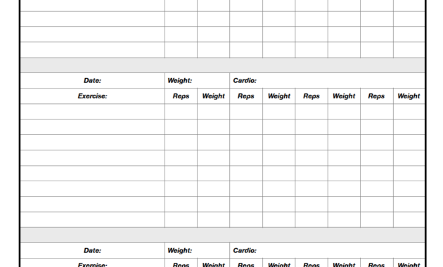 Free Printable Workout Logs 3 Designs For Your Needs Within Amazing Weekly Work Log Sheet Template