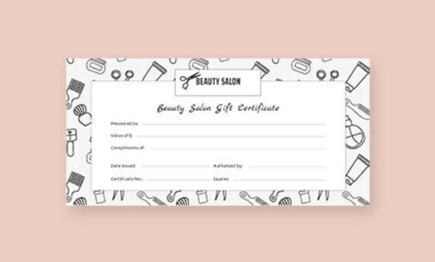 Free Salon Gift Certificate Template Word Doc Psd For Quality Free Spa Gift Certificate Templates For Word