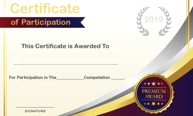Free Sample Format Of Certificate Of Participation Throughout Participation Certificate Templates Free Printable