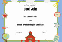 Free School Certificates Awards In Printable First Day Of School Certificate Templates Free