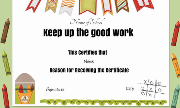 Free School Certificates Awards Inside Good Job Certificate Template