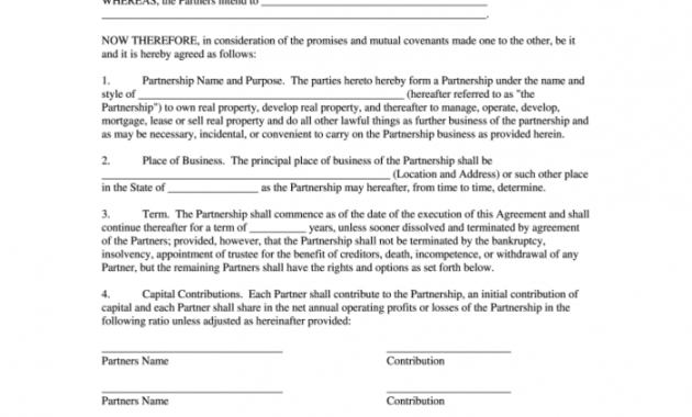 Free Small Business Partnership Agreement Doc Fill Online Inside Small Business Agreement Template
