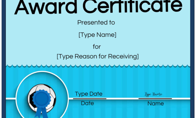 Free Soccer Certificate Maker Edit Online And Print At Home Intended For Soccer Mvp Certificate Template