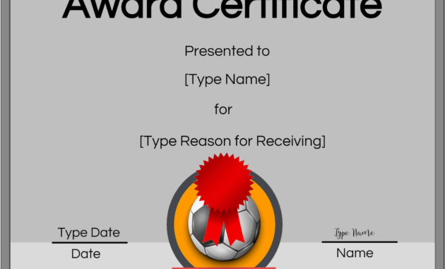 Free Soccer Certificate Maker Edit Online And Print At Home With Awesome Soccer Award Certificate Templates Free