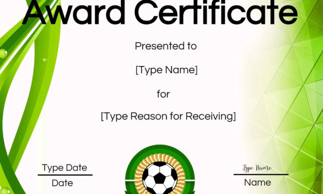 Free Soccer Certificate Maker Edit Online And Print At Home With Regard To Soccer Achievement Certificate Template