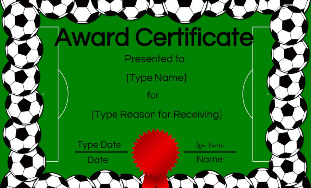 Free Soccer Certificate Maker Edit Online And Print At Home Within Quality Soccer Certificate Template Free