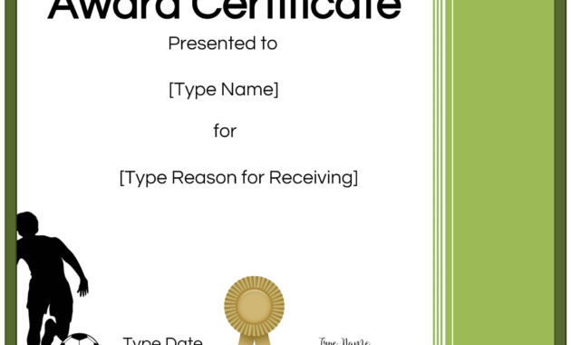 Free Soccer Certificate Maker Edit Online And Print At Home Within Soccer Award Certificate Template