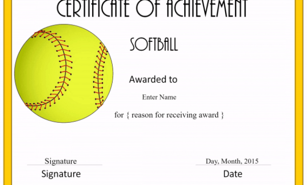 Free Softball Certificate Templates Customize Online In Free Softball Certificate Templates