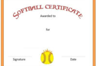 Free Softball Certificate Templates Customize Online Regarding Free Softball Certificate Templates